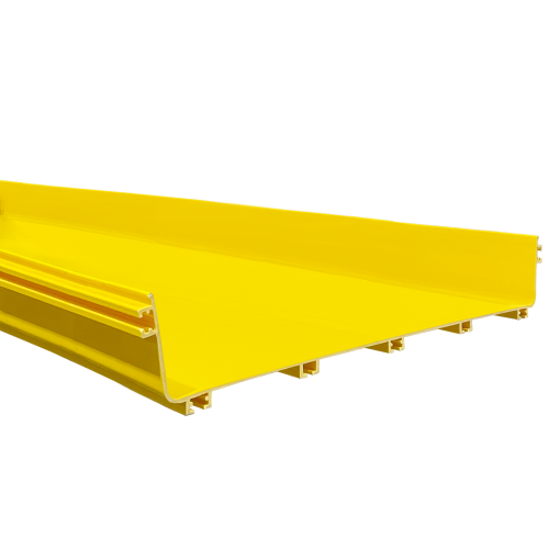 Прямая секция оптического лотка, 100x600 мм, 2 метра, желтая
