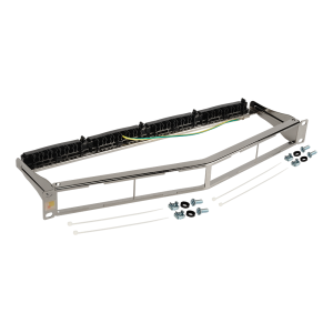 Патч-панель модульная 19", угловая, экранированная, на 4 вставки, 1U, с задним органайзером