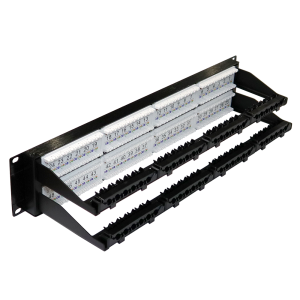 Патч-панель 19", 48 портов RJ45, неэкранированная, кат.5E, 2U, с задним органайзером с фиксаторами кабеля Патч-панель 19", 48 портов RJ45, неэкранированная, кат.5E, 2U, с задним органайзером с фиксаторами кабеля