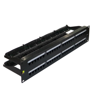 Патч-панель 19", 48 портов RJ45, неэкранированная, кат.6, 2U, с задним органайзером с фиксаторами кабеля