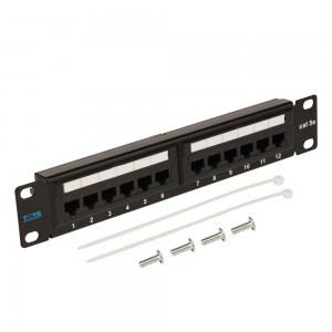 Патч-панель TWT 10", 12 портов, UTP, кат.5E, 1U