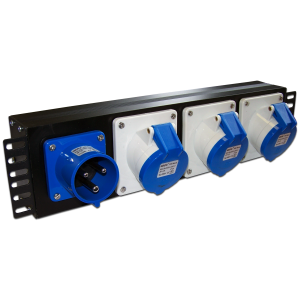 Блок розеток 19", 1-фазный без выключателя, 32A / 250V,1х3 IEC309, без шнура питания, с вилкой IEC309