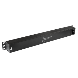 Блок розеток 19", 1-фазный без выключателя, 16A / 250V, 9xSchuko, без шнура питания, разъем C20